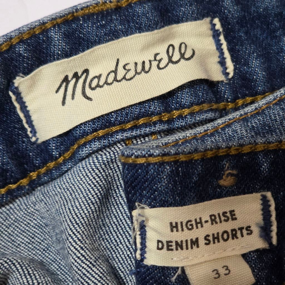 Madewell High-rise Rise Denim Shorts Women's Size 33 5" Inseam Blie Jean - Picture 9 of 9